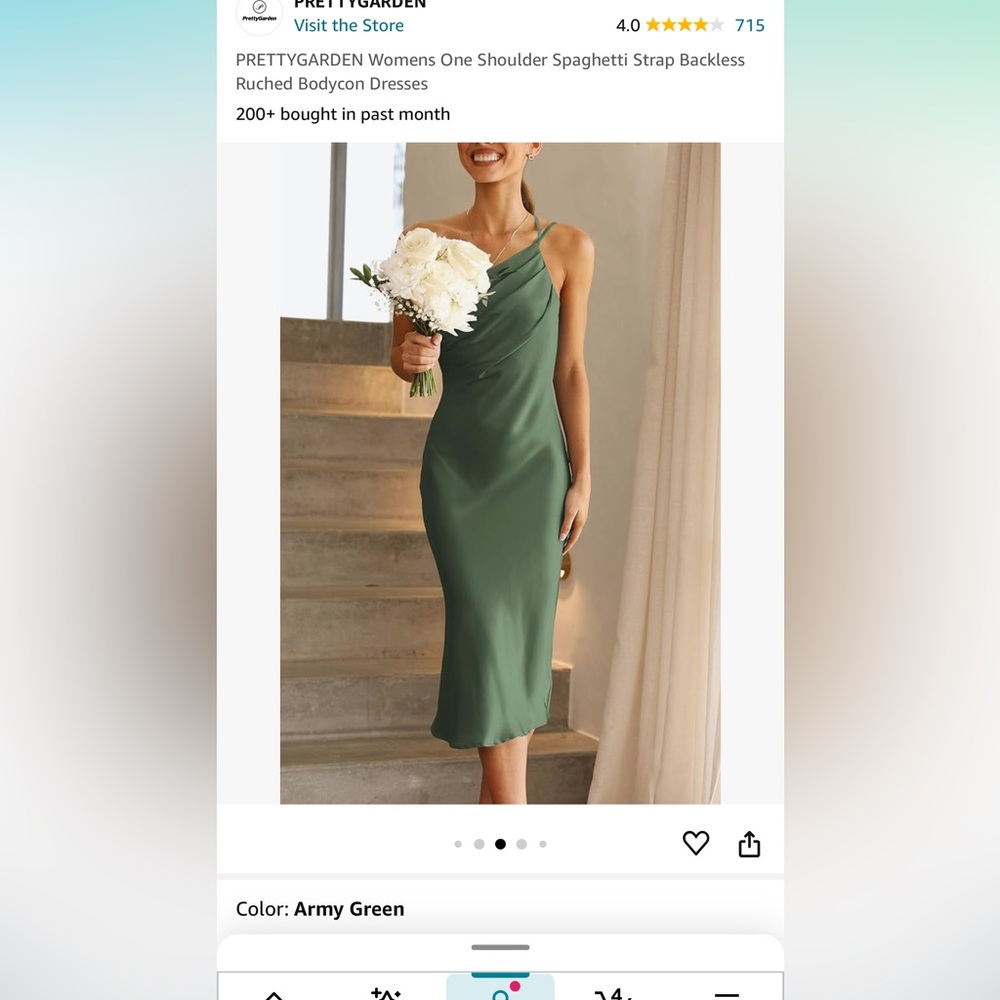 NIP Army green one shouldered dress ! SIZE S